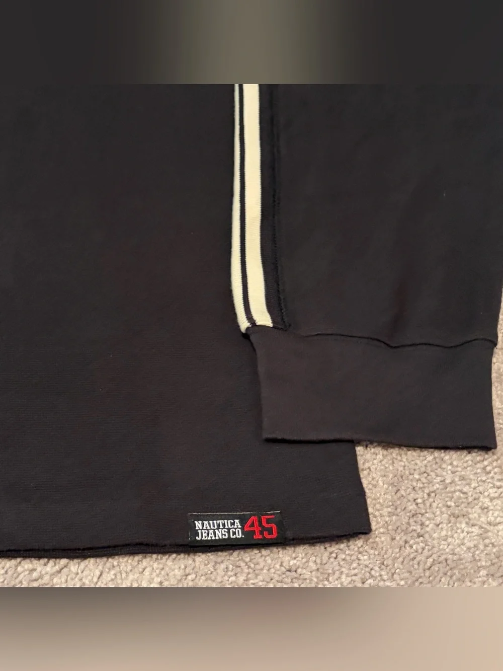 Nautica Jeans Co Men’s Black Pullover Quarter Zip Size 2XL